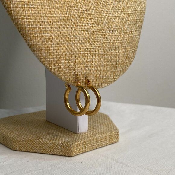 Medium Plain Gold Hoops - Picture 4 of 4